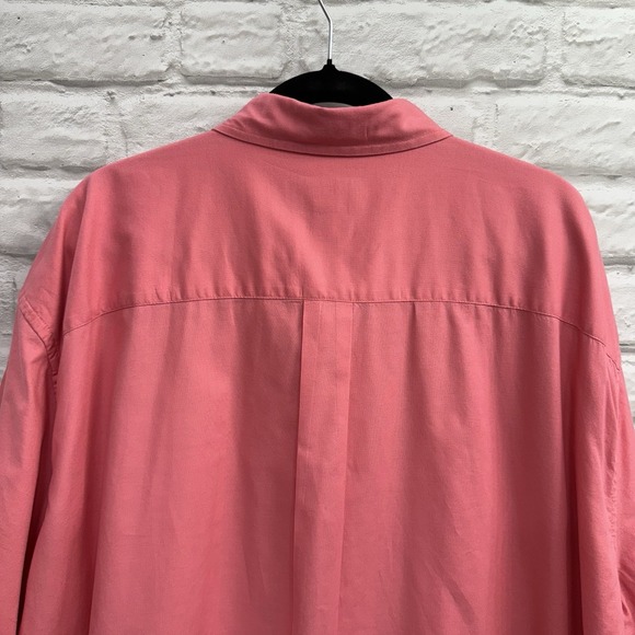 The Foundry Supply Co Coral Pink Mens 3XL Short Sleeve Button Shirt 100% Cotton - Picture 6 of 10